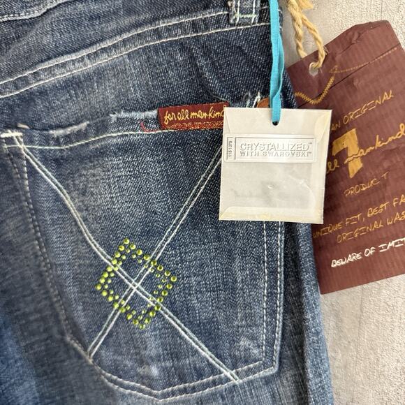 7 Seven For All Mankind Dojo Jeans Womens 27 Flared Swarovski Embellished NWT - Picture 5 of 16
